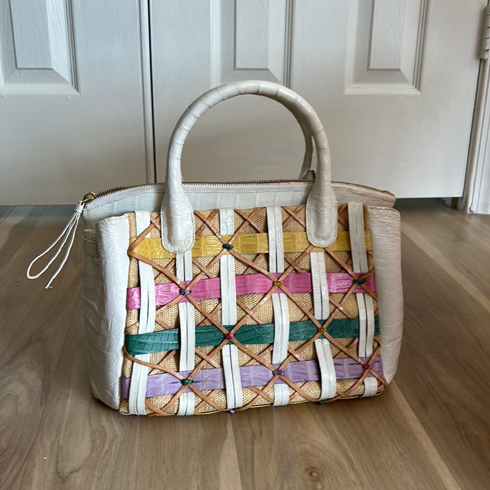Rainbow and white bag